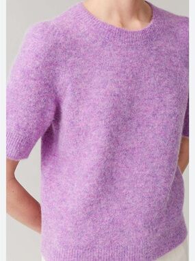 COS WOMENS ALPACA WOOL SHORT SLEEVE SWEATER PURPLE LILAC MEDIUM